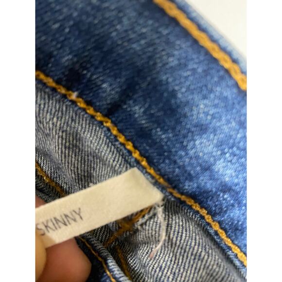 Rag & Bone Jeans Women 24 Blue Rip Dest Chester Skinny Denim Distressed Cotton - Picture 5 of 12